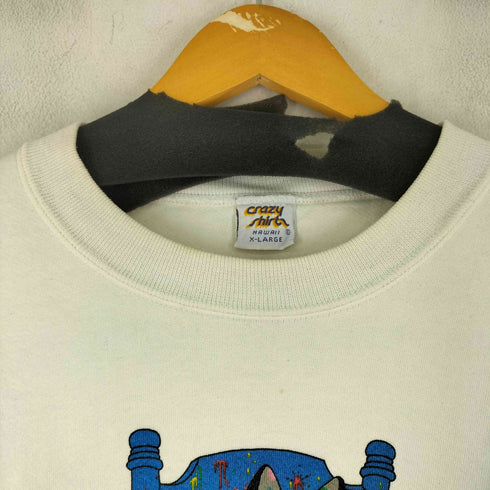 クレイジーシャツ CRAZY SHIRTS 90S 両面プリント クールネックスウェット メンズ import:XL