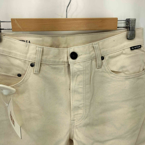 ジースターロー G-STAR RAW ボタンフライ ホワイトデニム ストレートパンツ メンズ 32/32