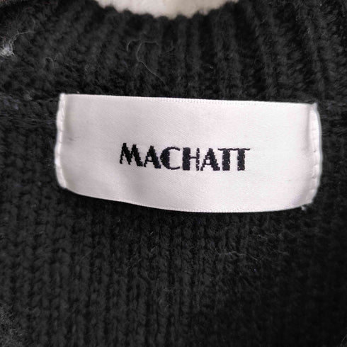 machatt アクリル混 サイドスリット ニット レディース