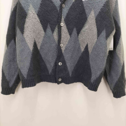 ペニーズ PENNEYS 別注ビッグシルエットジャガード柄シャギーニットカーディガン メンズ JPN:S