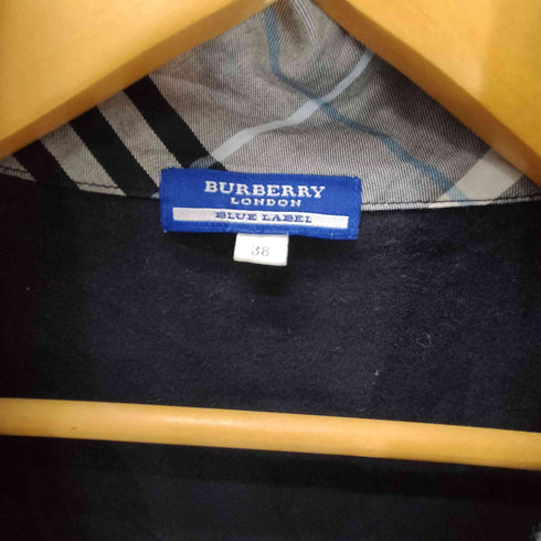 バーバリーブルーレーベル BURBERRY BLUE LABEL 襟ノバチェック ボウタイ S/S フレンチスリーブ ブラウス レディース 38