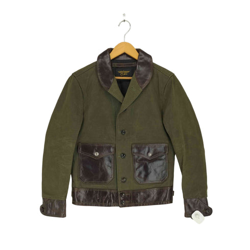 Cidu real leather リアルレザー切替コサックジャケット メンズ S