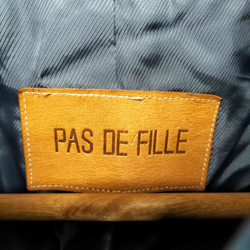 PAS DE FILLE 羊革 スタンドカラー レザージャケット レディース EUR:42