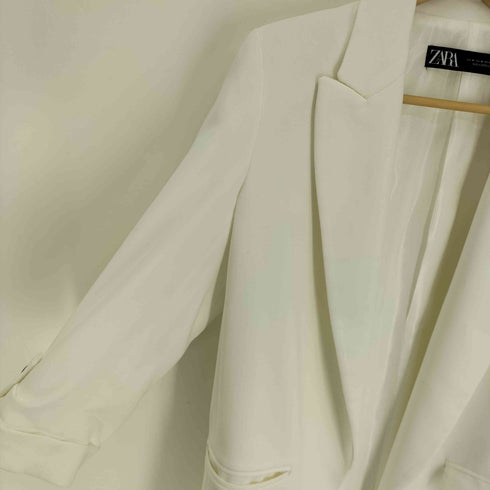 ザラ ZARA ロールアップスリーブ テーラード ジャケット レディース import:M
