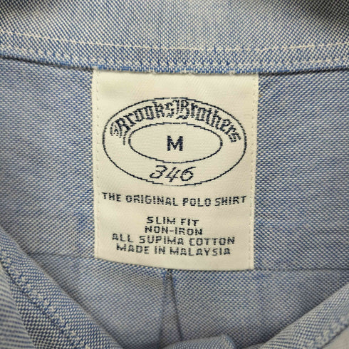 ブルックスブラザーズ 346 BROOKS BROTHERS SLIM FIT オックスフォード ボタン ロゴ 刺繍 B.D L/S シャツ メンズ import:M