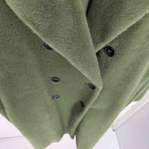 ザラ ZARA ファイクファー ダブルブレスト ロング チェスター コート レディース import:L