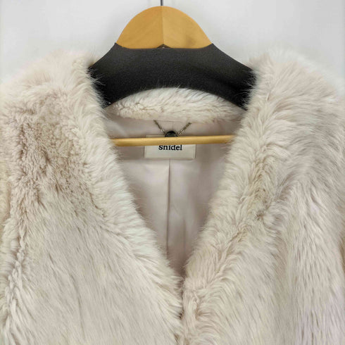 スナイデル snidel ノーカラーミドルエコファーコート レディース FREE