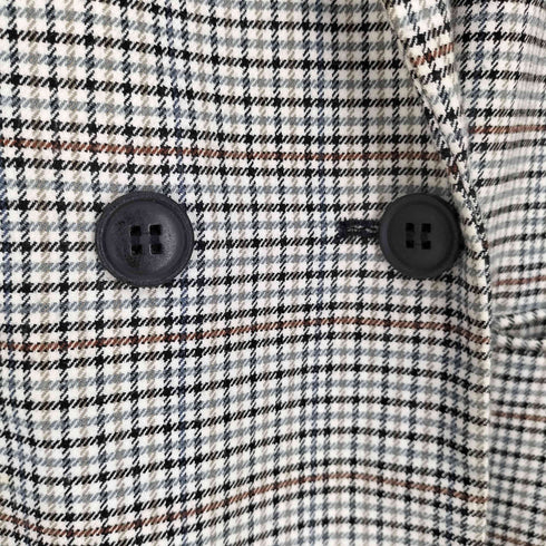 ザラ ZARA チェック ダブルブレスト ピークドラペル テーラード ジャケット レディース import:M