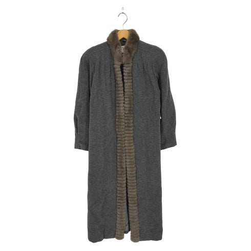 LOBJIE mink fur カシミヤ混 襟ミンクファーロングーコート レディース JPN:9号