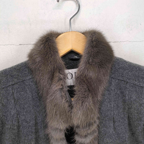LOBJIE mink fur カシミヤ混 襟ミンクファーロングーコート レディース JPN:9号