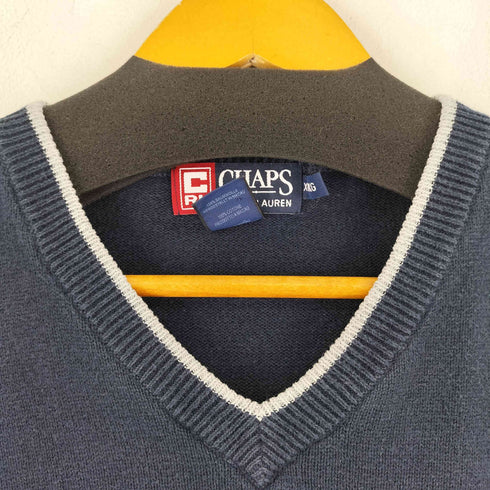 チャップスラルフローレン CHAPS RALPH LAUREN 刺繍ロゴ Vネックニット メンズ import:XL