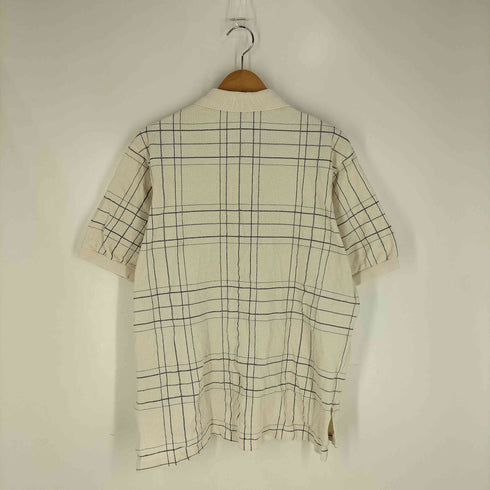 ポロバイラルフローレン Polo by RALPH LAUREN 90S USA製 スモールポニー刺繍 チェック 鹿の子ポロシャツ メンズ import:L