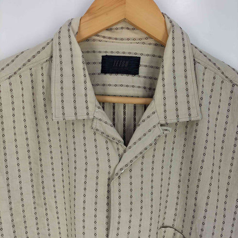 コムサデモード COMME CA DU MODE TETSU 小紋柄 レーヨン コットン オープンカラーシャツ メンズ