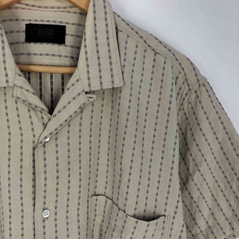 コムサデモード COMME CA DU MODE TETSU 小紋柄 レーヨン コットン オープンカラーシャツ メンズ