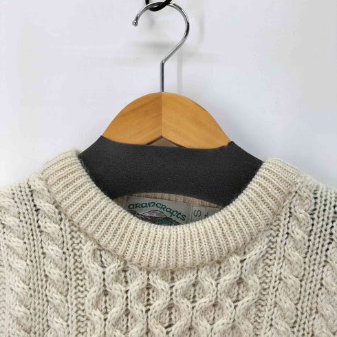アランクラフト aran crafts アイルランド製 ウールケーブルニットセーター フィッシャーマン レディース import:S