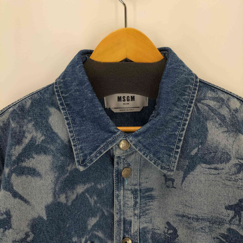 エムエスジーエム MSGM パームツリープリント デニムシャツジャケット メンズ 39