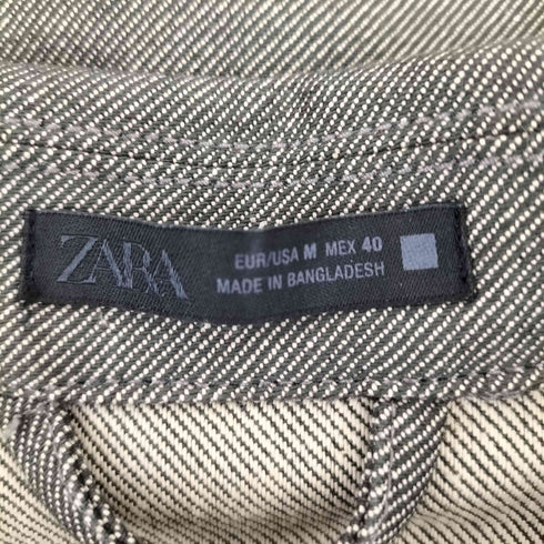 ザラ ZARA ツイル構造シャツジャケット メンズ import:M