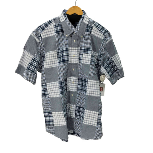 トミーヒルフィガー TOMMY HILFIGER パッチワーク 半袖BDシャツ メンズ import:XL