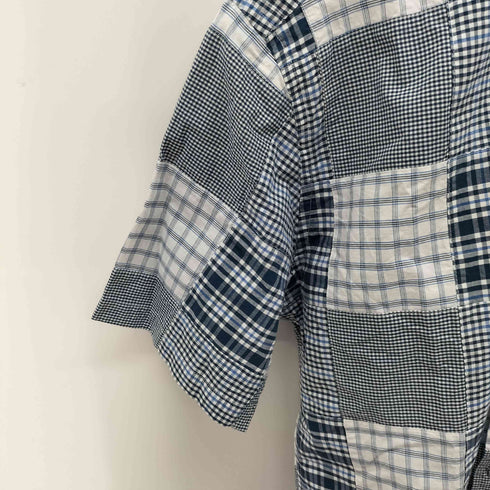 トミーヒルフィガー TOMMY HILFIGER パッチワーク 半袖BDシャツ メンズ import:XL