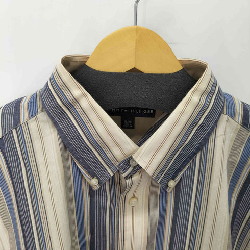 トミーヒルフィガー TOMMY HILFIGER ストライプ BD半袖シャツ メンズ import:XL