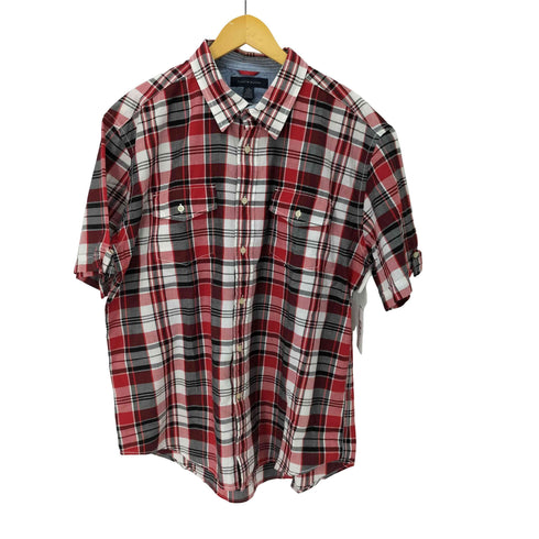 トミーヒルフィガー TOMMY HILFIGER チェック 半袖シャツ メンズ import:XL