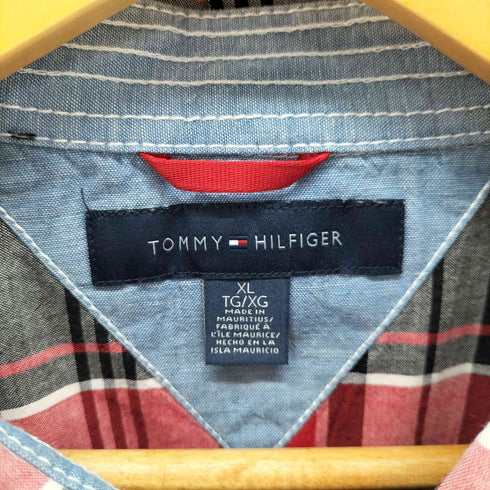 トミーヒルフィガー TOMMY HILFIGER チェック 半袖シャツ メンズ import:XL