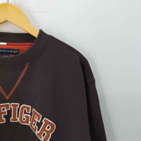 トミーヒルフィガー TOMMY HILFIGER 前V ロゴワッペン クルーネックスウェット メンズ import:XL