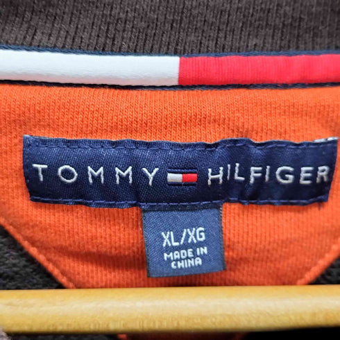 トミーヒルフィガー TOMMY HILFIGER 前V ロゴワッペン クルーネックスウェット メンズ import:XL
