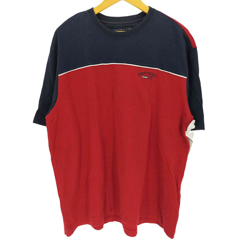 トミーヒルフィガー TOMMY HILFIGER 鹿の子切替 クルーネックTシャツ メンズ import:XL