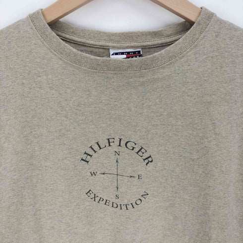 トミーヒルフィガー TOMMY HILFIGER 90S USA製 両面プリント クルーネックTシャツ メンズ import:XL