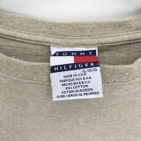 トミーヒルフィガー TOMMY HILFIGER 90S USA製 両面プリント クルーネックTシャツ メンズ import:XL