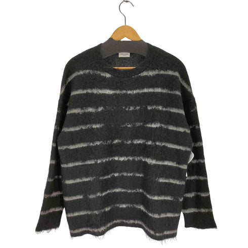 サンローランパリ SAINT LAURENT PARIS Interrupted Striped Mohair Blend Pullover メンズ import:S