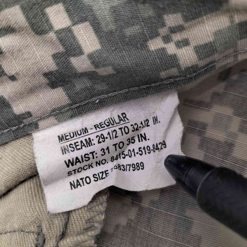 ユーエスアーミー U.S. ARMY 00S TROUSER ARMY COMBAT UNIFORM TECH.INC. 米軍 迷彩 デジタルカモ コンバット アーミー カーゴ トラウザー パンツ 2001年会計 メンズ M