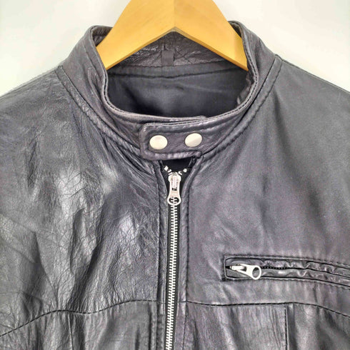 チンストラップ レザー シングルライダース ジャケット メンズ JPN:L