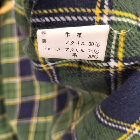 裏地チェックレザージャケット メンズ JPN:L