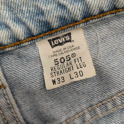 リーバイス Levis 90S USA製 REGULAR FIT STRAIGHT LEG ボタン裏553刻印 505 アイスウォシュ 5ポケット ストレート デニム パンツ 98年製 メンズ W33L30