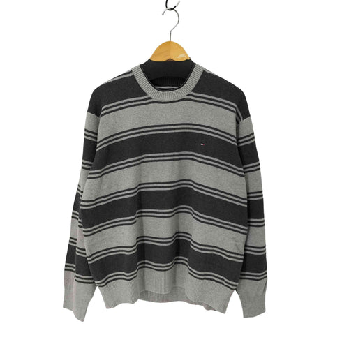 トミーヒルフィガー TOMMY HILFIGER ボーダー コットンニット メンズ import:XL