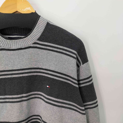 トミーヒルフィガー TOMMY HILFIGER ボーダー コットンニット メンズ import:XL
