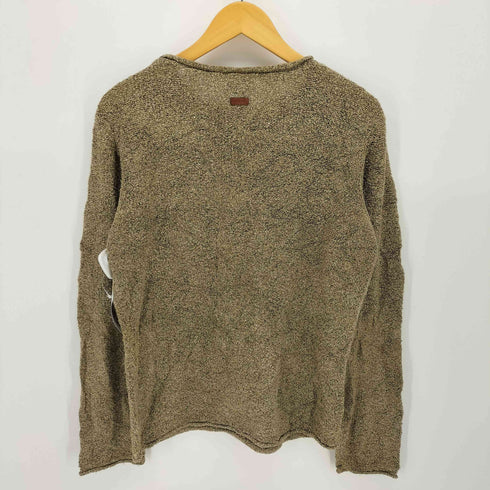 コロンビア Columbia パイル地 レザーパッチ ロールネック ニット レディース import:M