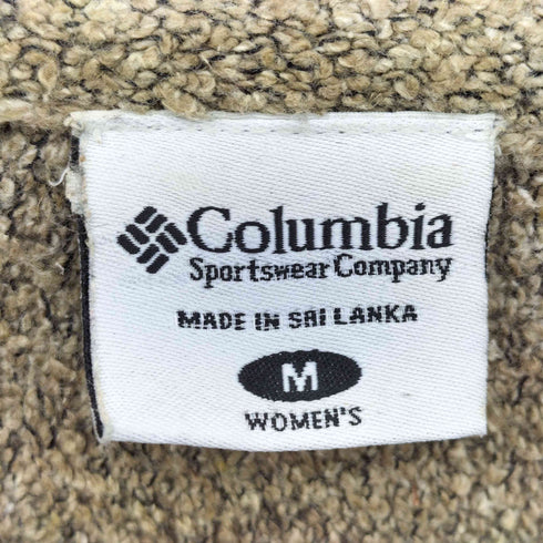 コロンビア Columbia パイル地 レザーパッチ ロールネック ニット レディース import:M