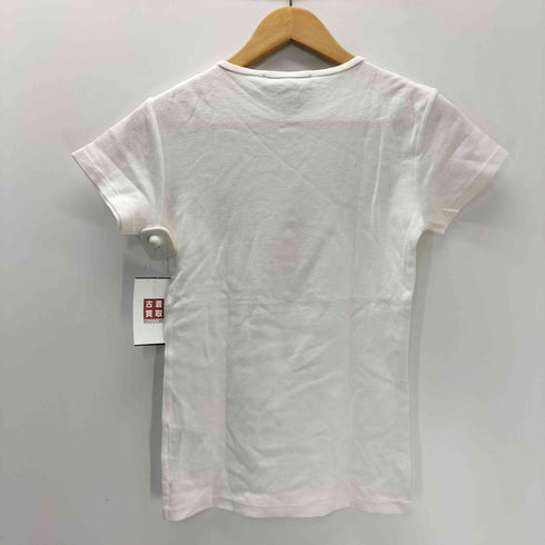 ラルフローレン RALPH LAUREN 90S USA製 ビックポニー フロッキー プリント S/S Tシャツ ピチT Y2K シングルステッチ レディース import:M