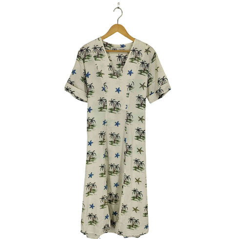 ザラ ZARA ZW COLLECTION リネン混 ワンピース レディース import:S