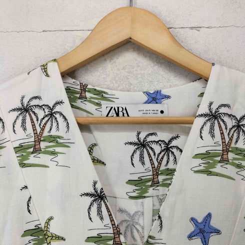 ザラ ZARA ZW COLLECTION リネン混 ワンピース レディース import:S