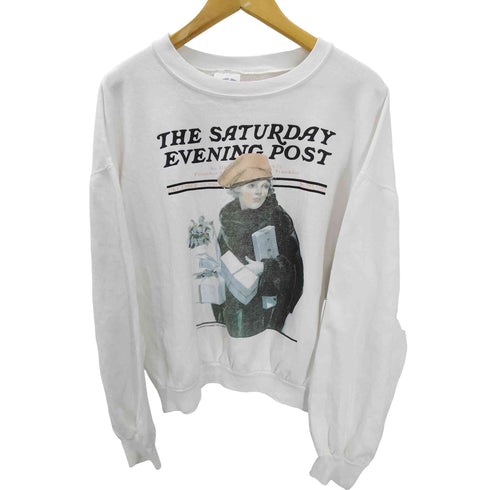 テネシーリバー TENNESSEE RIVER 90S USA製 THE SATURDAY EVENNING POST プリント プルオーバー スウェット メンズ import:XL
