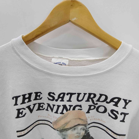 テネシーリバー TENNESSEE RIVER 90S USA製 THE SATURDAY EVENNING POST プリント プルオーバー スウェット メンズ import:XL