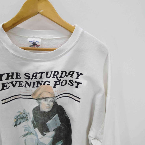 テネシーリバー TENNESSEE RIVER 90S USA製 THE SATURDAY EVENNING POST プリント プルオーバー スウェット メンズ import:XL