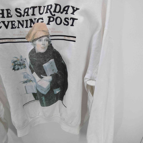 テネシーリバー TENNESSEE RIVER 90S USA製 THE SATURDAY EVENNING POST プリント プルオーバー スウェット メンズ import:XL
