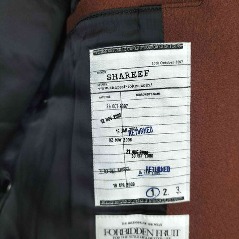 シャリーフ SHAREEF FORBIDDEN FRUIT LONG COAT チェスターコート メンズ JPN:1
