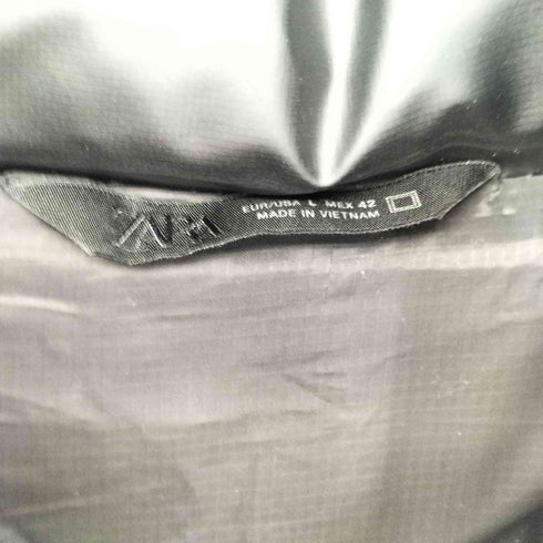 ザラ ZARA フェイクレザーパフジャケット メンズ import:L