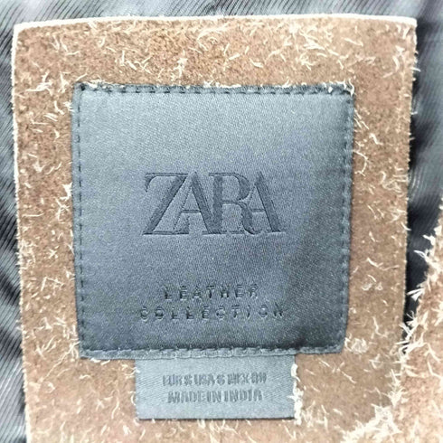 ザラ ZARA ブラッシュドスエードレザージャケット メンズ import:S